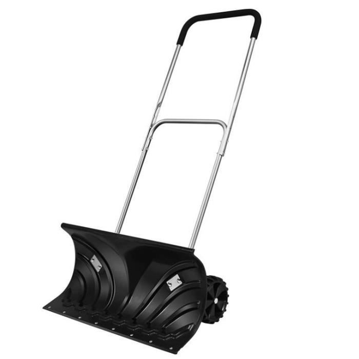 Pelle à Neige Télescopique 4-en-1 GYMAX - Brosse, Raclette, Grattoir à Glace - Longueur Réglable 80-100 Cm - Aluminium Léger