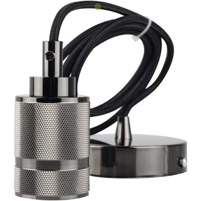 Douille De Lampe E27 Vintage En Aluminium Avec Tirette - Base Lampe De Table Argent