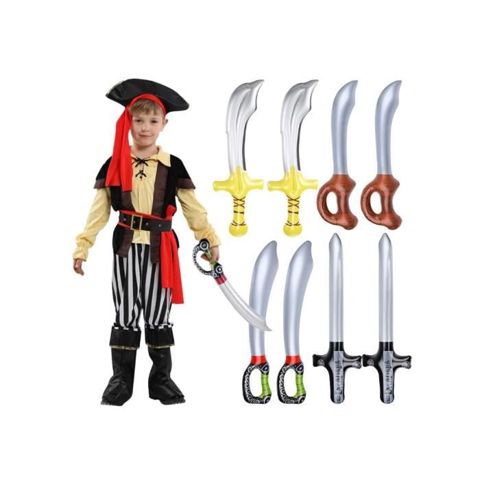 6 épées De Pirate Gonflables - 60 Cm, PVC, Pour Déguisement Enfants, Fête D'Halloween Ou Anniversaire - 11