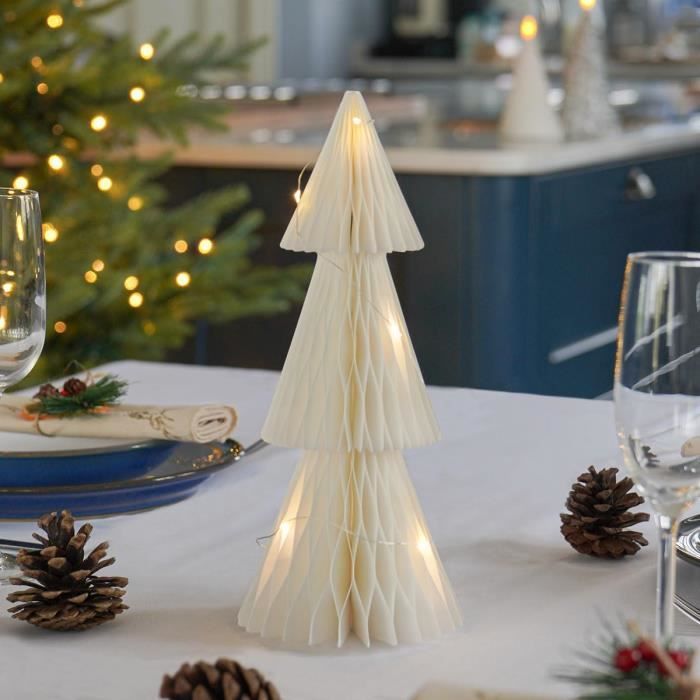 Décoration Festive À Piles Pour Sapin De Noël En PapierLed Blanc Chaud