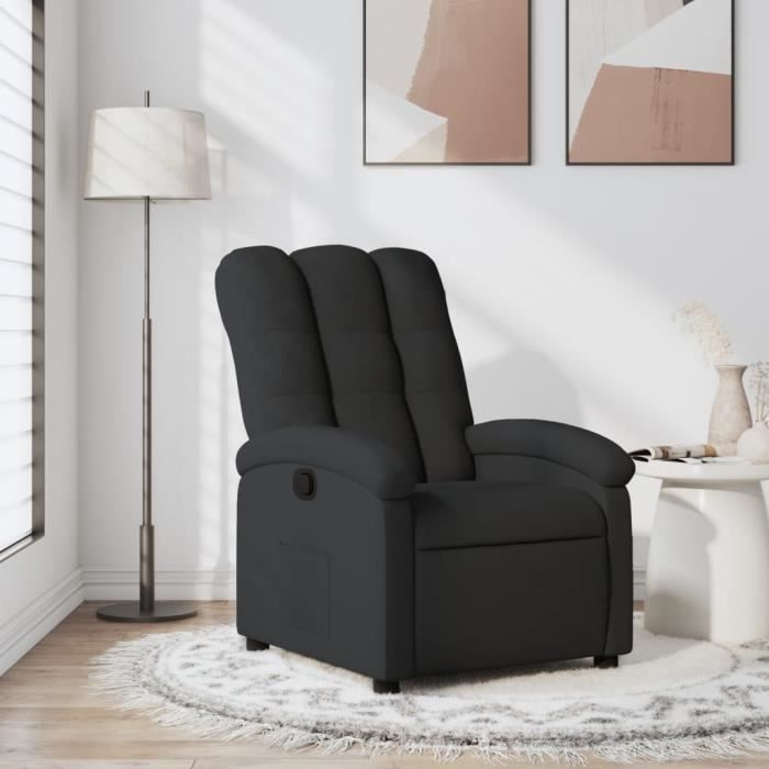 Fauteuil scandinave de relaxation MVS - Fauteuil inclinable Noir Tissu196 Kg