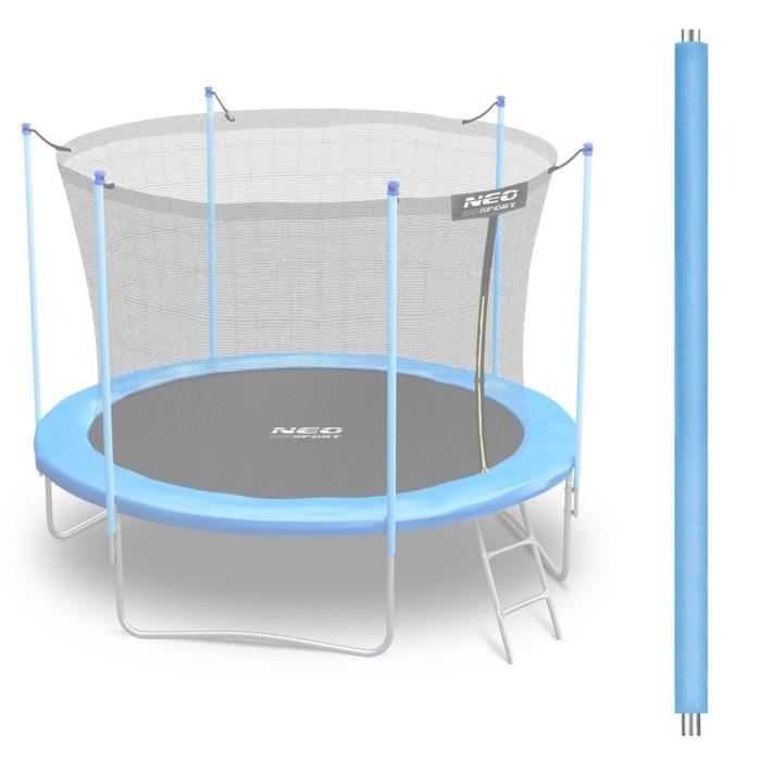 Poteau pour trampoline - Neo-Sport - 183 cm - Filet intérieur - Hauteur 150 cm - Longueur 85 cm - Bleu - Montage facile