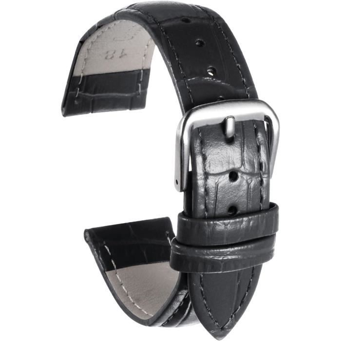 Bracelet De Montre En Cuir Vachette Geo Straps - 22 Mm - Marron Clair - Boucle Ardillon - Neuf