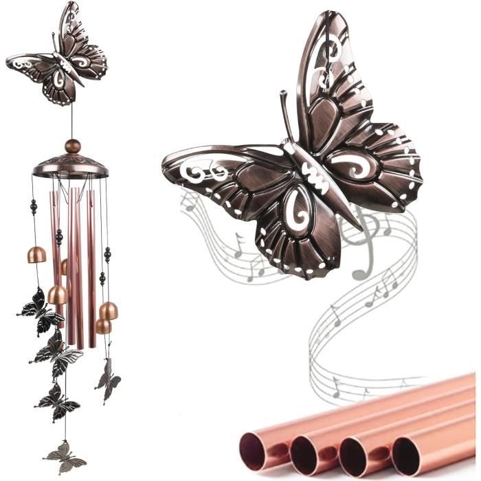 2 Pcs Métal Vent Carillon Papillon Carillon Éolien Décoration Suspendue