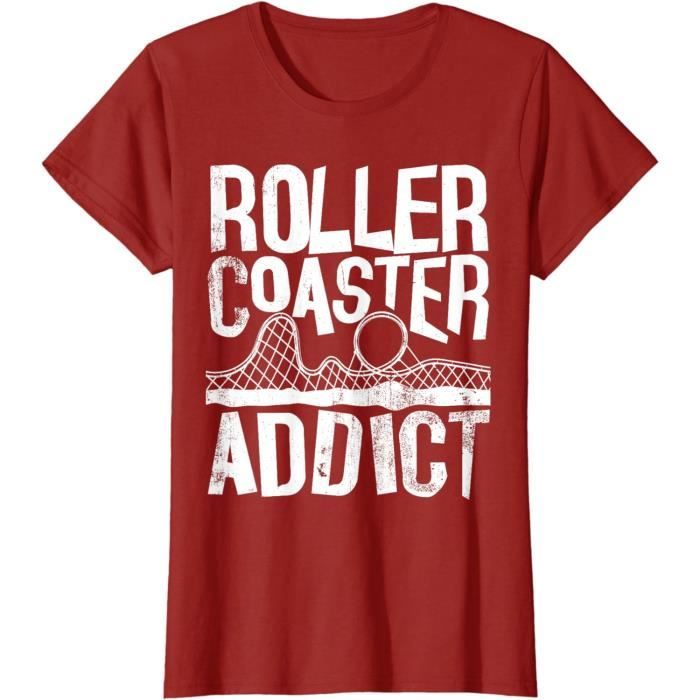 Roller Coaster Addict I Cool Roller Coaster Fan Design Blanc T-Shirt ...