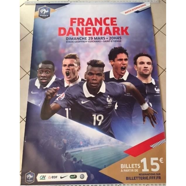 Foot France Danemark Valbuena Abribus 120x175cm Affiche Poster Cdiscount Maison