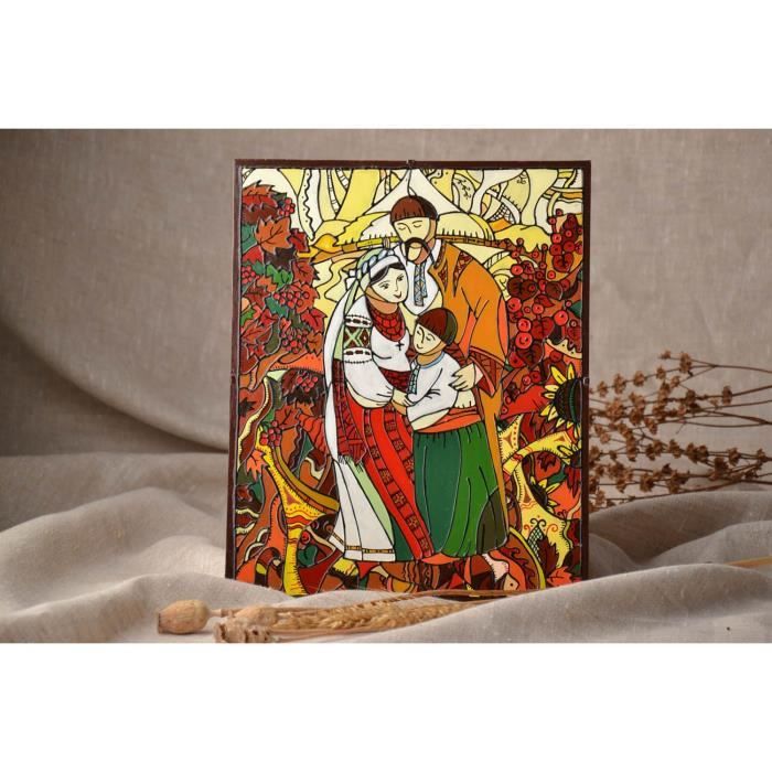 Tableau à la peinture acrylique vitrail fait main Idée déco chambre - Achat  / Vente tableau - toile - Cdiscount