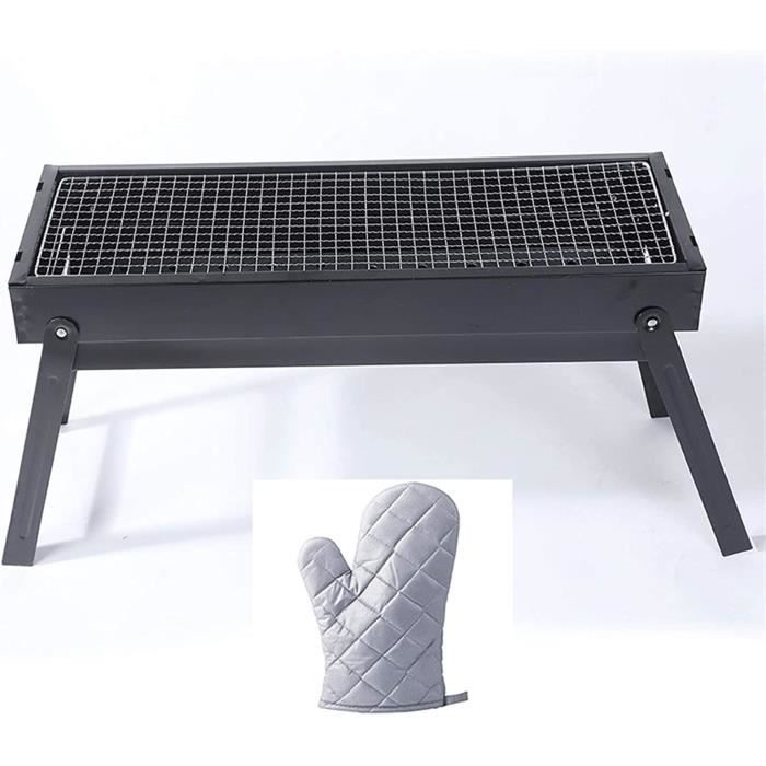 Poêle à Charbon Portable En Fonte – Barbecue Extérieur SP10, Argent