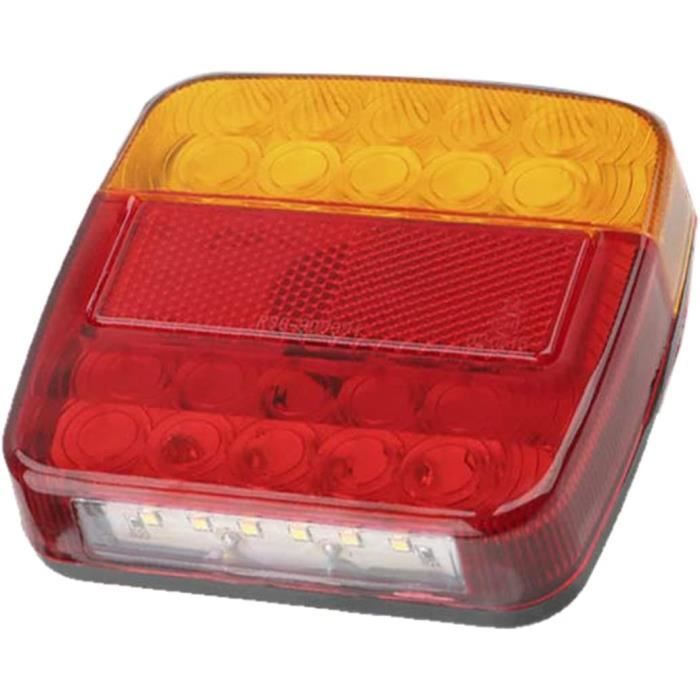 Feu Arrière Remorque LED 12V - 26 LEDs - Pack De 2 - Pour Caravane, Camion, Utilitaire - Haute Visibilité