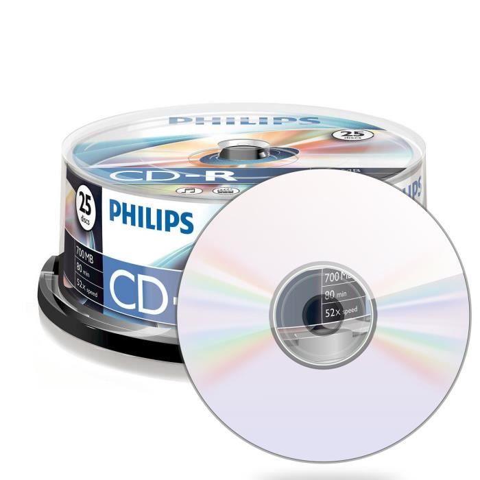 Philips CR7D5NB25-00 25 CD-R Spindle 52x 80 min 700 Mo