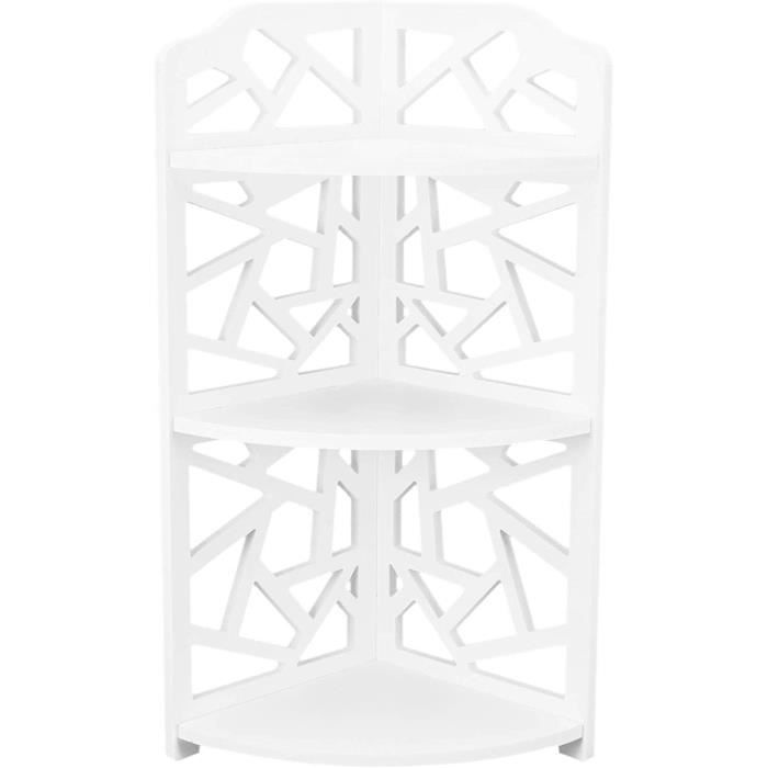 Petites étagères d/'angle sculptées Chambre à Coucher Genericer Étagère d/'angle Blanche à 3 Niveaux Support Debout pour Plantes pour Petits espaces Salle de Bain unité de Rangement