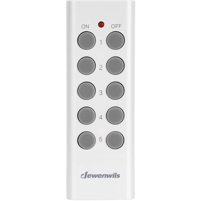 Prise Télécommandée DEWENWILS - 2 Prises + Interrupteur Mural - 3680W/16A - Portée 30m