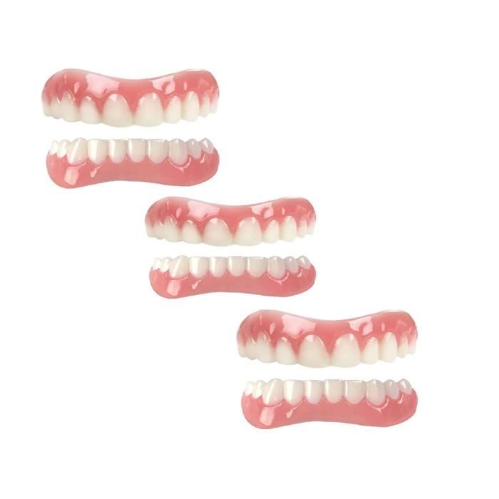 QQWD Silicone Dentier Haut Et Bas Sourire Parfait pour Homme Et Femme  Amovible Naturel Fausse Dents Provisoire Facette Denta[7698] - Cdiscount Au  quotidien