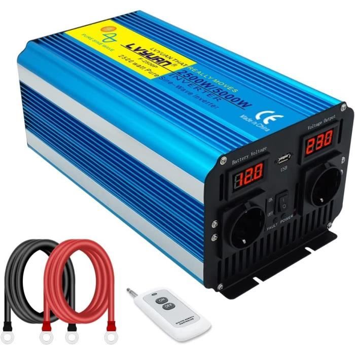 EcoLine - Omvormer 12V Naar 220V/230V - 3000w Vermogen - Zuivere Sinus   Spanningomvormer