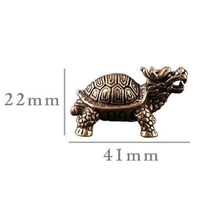 Petite Déco Bureau Chance - Tortue Dragon En Cuivre Doré - Neuve