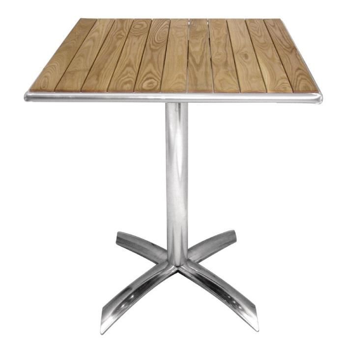 Table bistro carrée plateau basculant frêne 60 cm - Bolero - Classique - Intemporel - Naturel