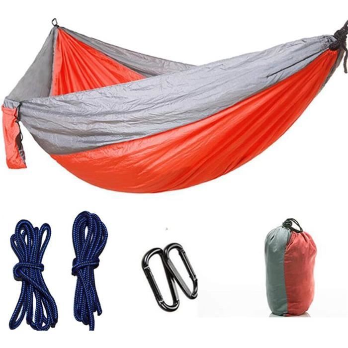 Hamac de camping double et simple, léger et portatif, en nylon de
