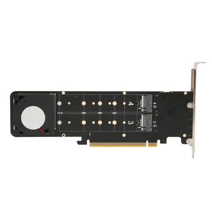 FIDECO Adaptateur PCI-E X16 Vers M.2 NVMe PCIe 4.0 - Carte SSD 2230/2242/2260/2280 Avec Dissipateur