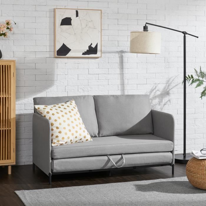 Canapé 2 places convertible Soini 78 x 125 x 67 cm gris clair Canapé 2 places convertible Soini 78 x 125 x 67 cm gris clair