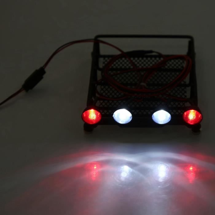 Dilwe Barre LED Pour RC Crawler - Kit éclairage Toit Rouge/blanc Compatible Axial SCX10 & Traxxas TRX-4