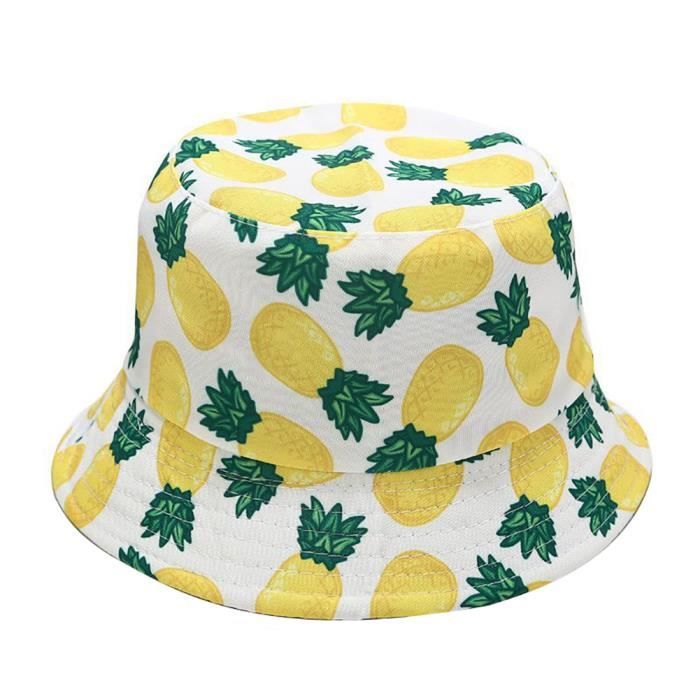 Chapeau Bob Fruité ZLYC Pour Femme - Coton Et Polyester - Taille Unique 57cm - Protection UV