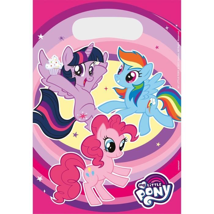Lot de 8 sacs de fête My Little Pony - AMSCAN - Rose - Pour filles de 3 ans et plus