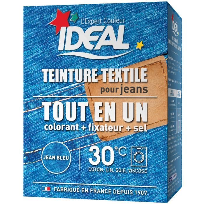 IDEAL Teinture textile Tout en Un Maxi Jean Bleu - 350 g - Cdiscount Au  quotidien