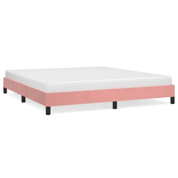 Cadre de lit - Dbaiyi-Ddis - DA007 - Velours rose - 160x200 cm - 2 places