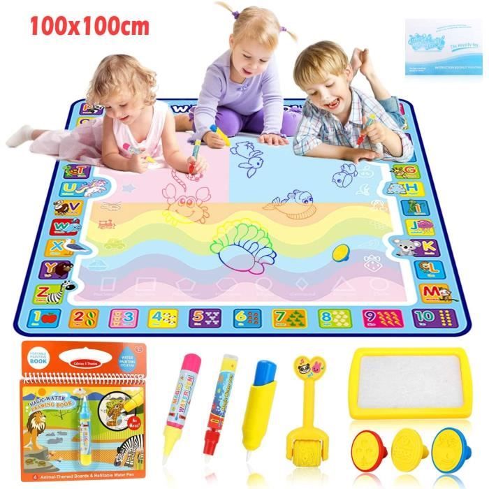 Tapis Dessin Enfant 100 100cm Aqua Doodle Eau Tapis Magique Tapis De Dessin A L Eau Jouet Kit Dessin Bebe Enfant Filles Garcons Cad Cdiscount Jeux Jouets