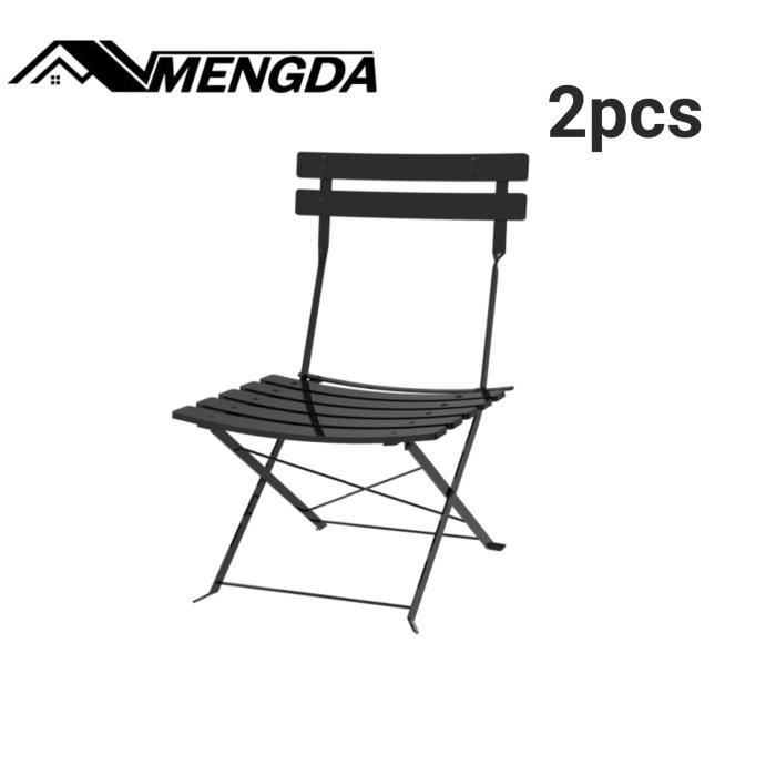 Lot De 2 Chaises Pliantes Extérieures [en.casa] - Robustes En Métal Et Plastique, Confortables Pour Jardin, Camping, Terrasse Et Plage - Effet Rotin Noir 81 X 45 X 58 Cm