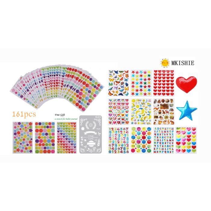 16 Pcs Gommettes Rondes Autocollantes Art Des Autocollants Dotty Images à Pois Pour Enfants
