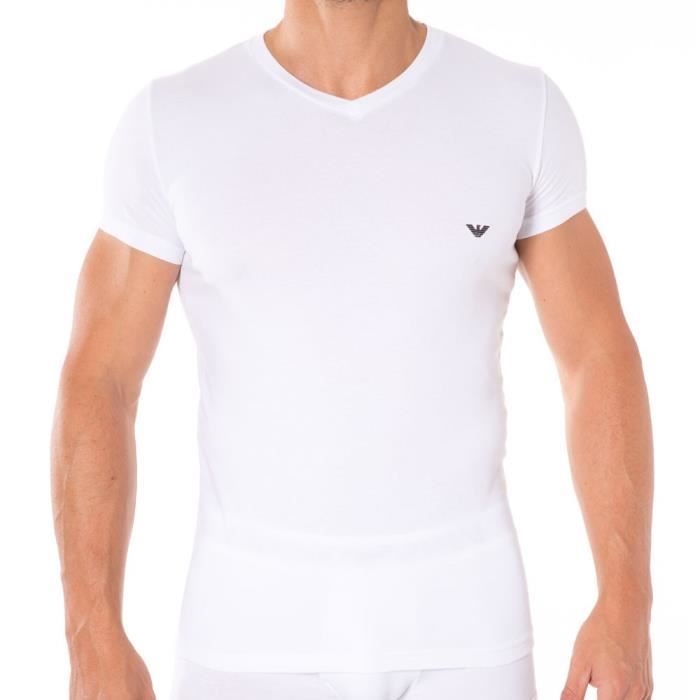 Emporio Armani T Shirt V Neck St Blanc Cdiscount Pret a Porter