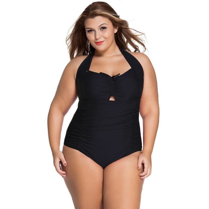 Maillot de bain une pi ce Grande Taille Bikini Halter Bandage Push