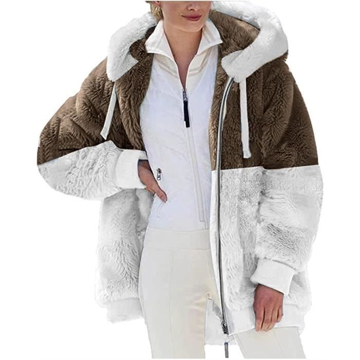 NUSGEAR Veste Polaire Femme Chaud Doublure Polaire Zippée à Capuche Sweat-Shirt Manches Longues pour Hiver Veste Polaire Femme Sweat Zippé à Capuche Hiver Chaud Blouson Sport Doublure Hoodie