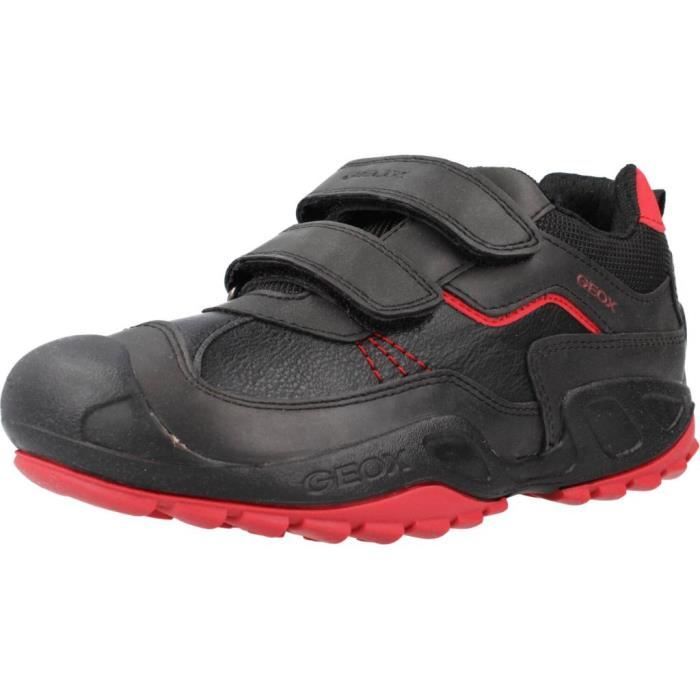 Baskets pour enfant GEOX J NEW SAVAGE BOY A Fermeture lacets Noir Noir Cdiscount Chaussures
