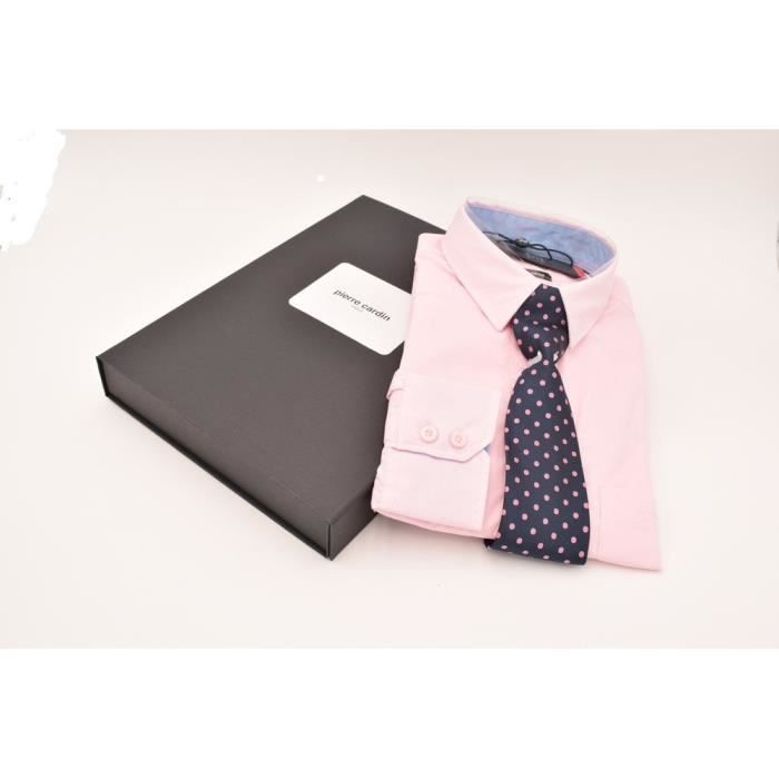 Coffret Cadeau Chemise Homme Pierre Cardin Rose avec Cravate