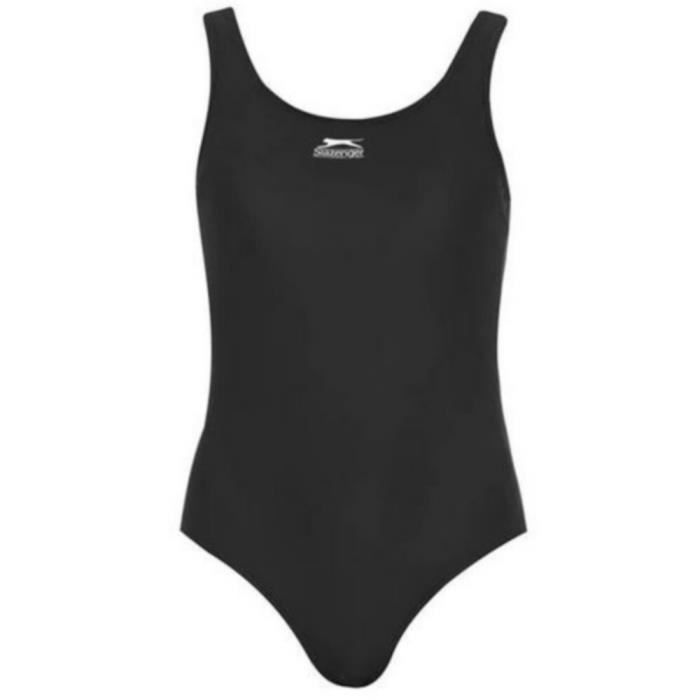 Maillot de Bain 1 Pièce - Slazenger - Noir - Grande Taille - Femme - Respirant