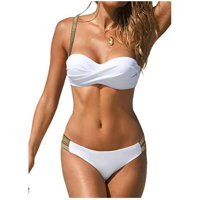Maillot de bain bandeau rembourré femme clearance