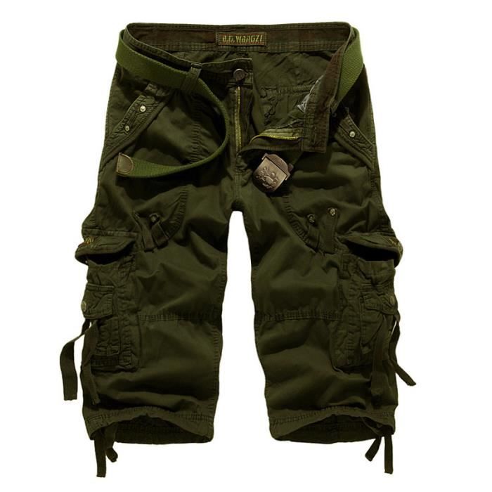OCHENTA Short cargo en coton pour homme, style militaire, décontracté