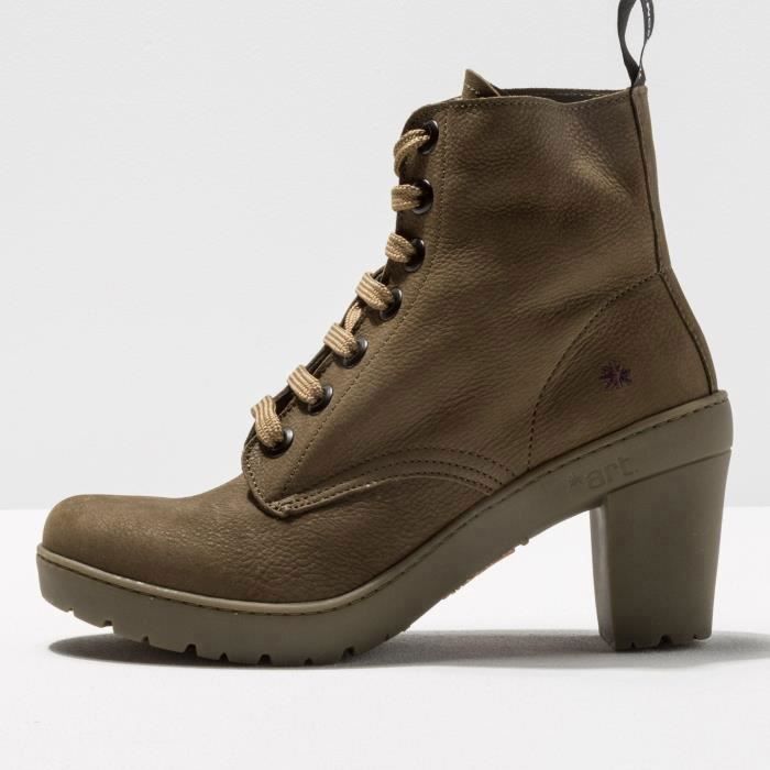 Bottine talons Femme art 1756 NOBUCKW KAKI Talon 8 Daim