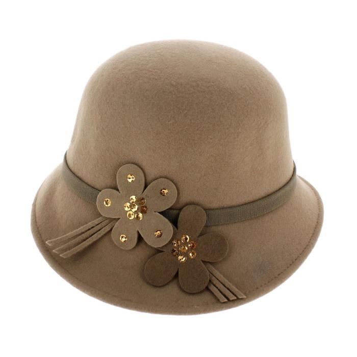 Chapeau Béret Femme En Feutre De Laine - Style Vintage Années 30-50 - Couleur Beige - Neuf Avec Étiquettes
