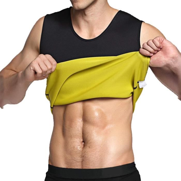 Débardeur Minceur pour Hommes Gilet de Sudation Amincissante T-Shirt  Fitness Sauna Sport Néoprène Body Shaper