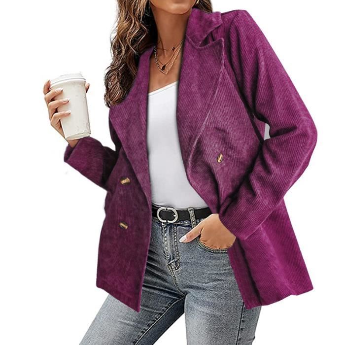 Manteau,Veste Vintage en velours c?�tel?� pour femme, manteau, solide, d?�contract?�, v??tements d 