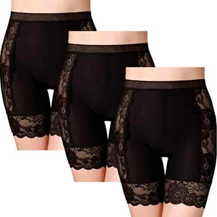Short Femme 3pcs Shorts Anti Frottement Cuisse Shorts sous Robe Femme Shorties en Dentelle sousS curit Extensibles