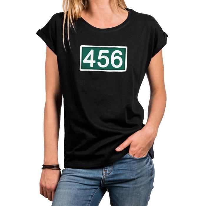 MAKAYA T Shirt Femme avec Numero Game Player 456 Tunique Squids