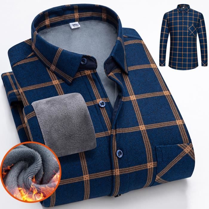 Chemise doublée polaire homme best sale
