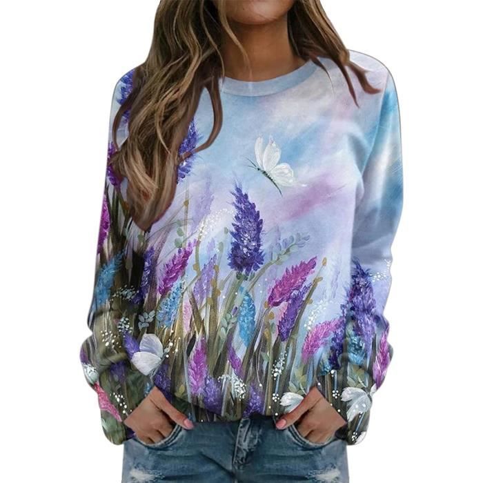 SWEATSHIRT Pullover Femme Chic col Rond Tendance Original Marque