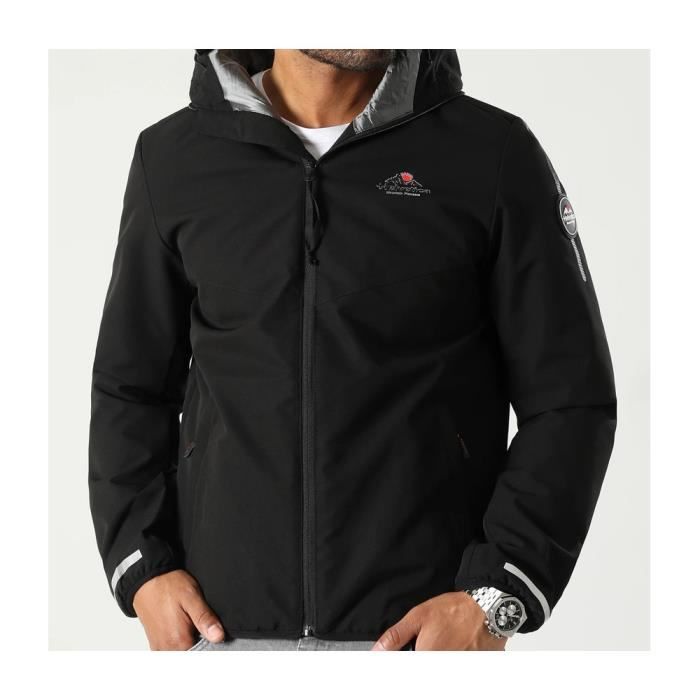 Blouson homme noir HELVETICA LEWIS MASK BLACK Coupe vent Impermeable Respirant Noir Cdiscount Pret a Porter