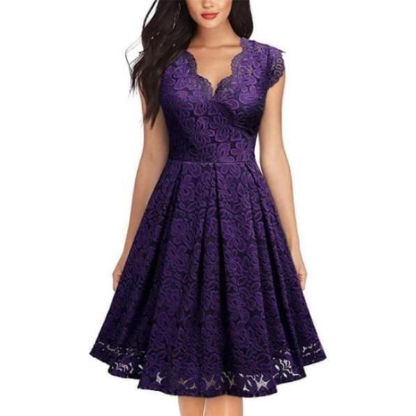 Robe violette dentelle outlet