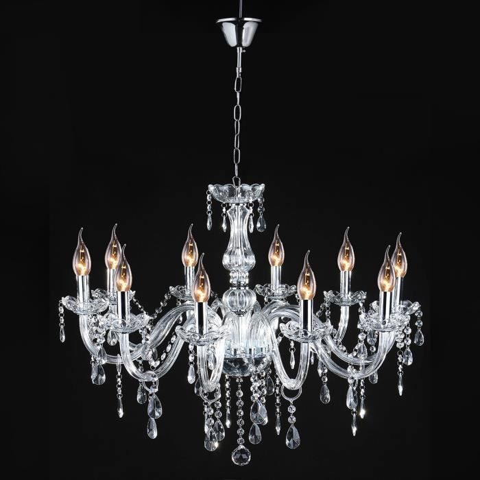 Neufu Moderne Plafonnier Lustre Cristal Verre Suspension Pampilles